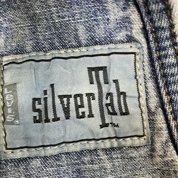 Vintage Levis Silvertab Overalls Denim Straight Loose Blue Mens Medium Carpenter